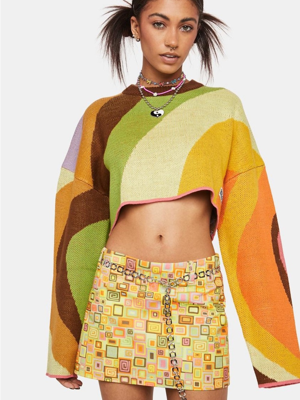 Coperni | Swirl Knit Cropped Sweater